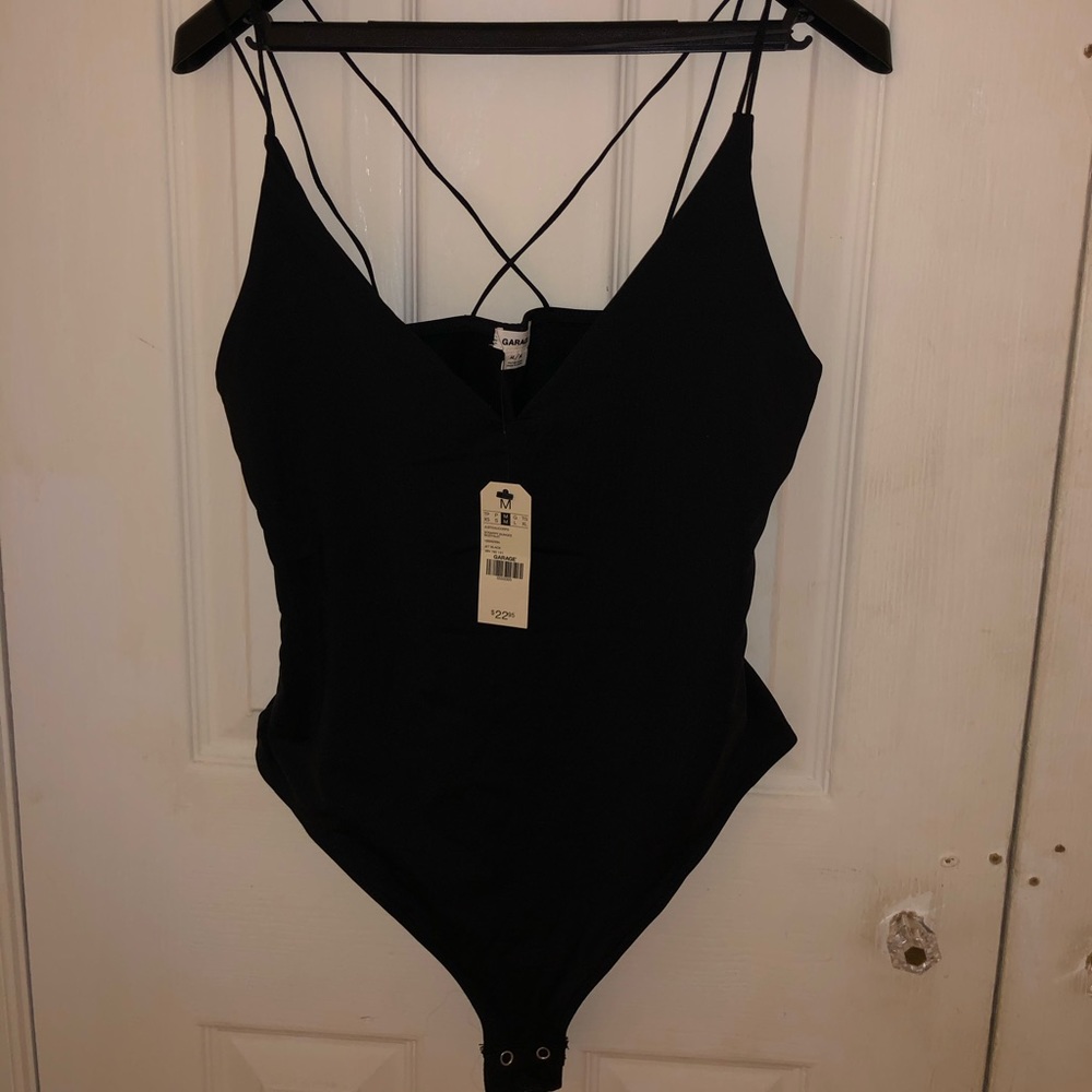 Black strappy bodysuit -